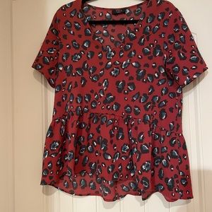 Vici cheetah print peplum blouse